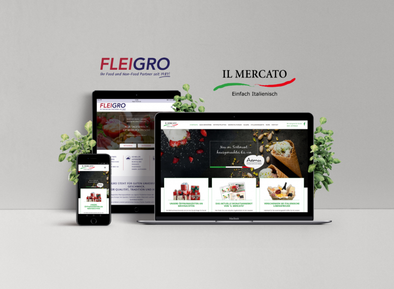 Mockup der Webseiten Fleigro und Il Mercato
