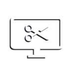 Icon - Monitor mit Schere