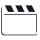 Weiss/Blaue Filmklappe-Icon